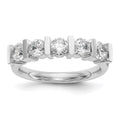 14K White Gold 5-Stone Half-Bezel 1.25 carat Round Complete Diamond Band