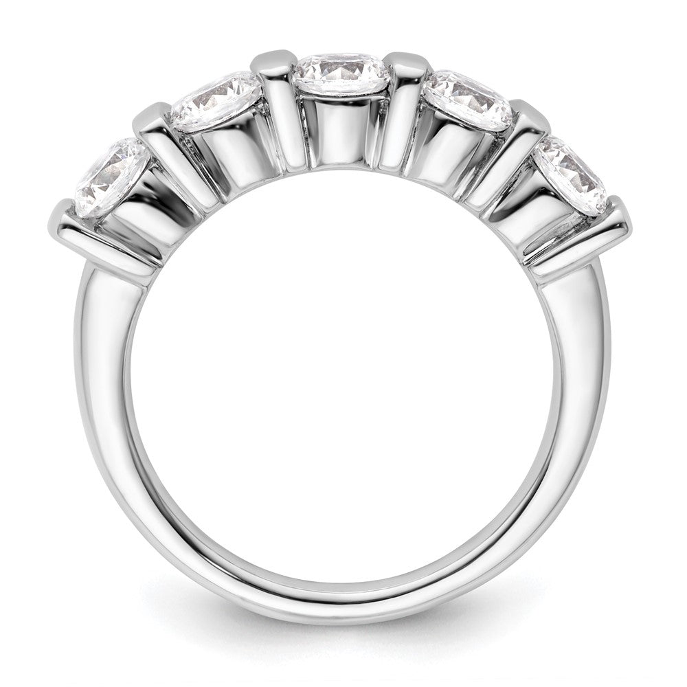 14K White Gold 5-Stone Half-Bezel 1.5 carat Round Complete Diamond Band