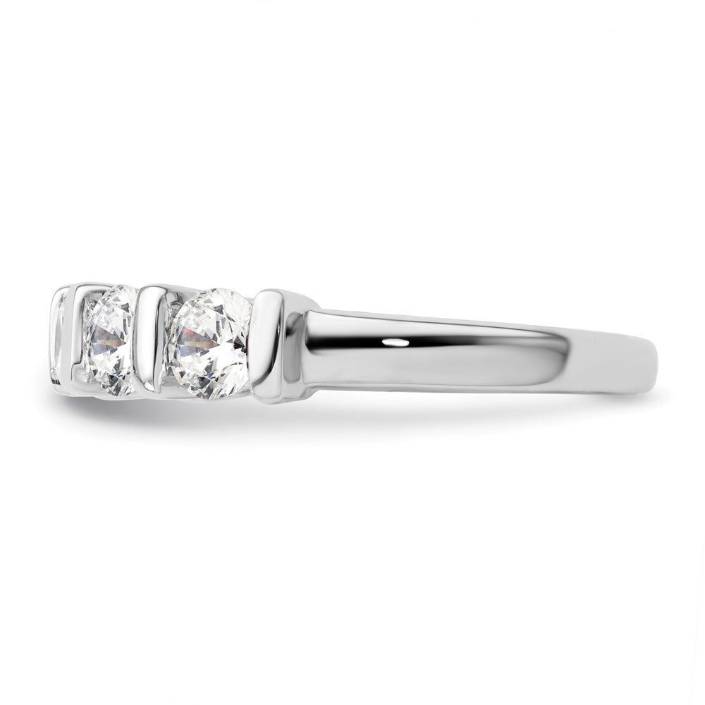 14K White Gold 5-Stone Half-Bezel 1.5 carat Round Complete Diamond Band