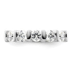 14K White Gold 5-Stone Half-Bezel 1.5 carat Round Complete Diamond Band