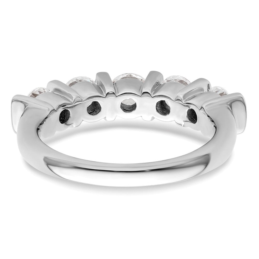 14K White Gold 5-Stone Half-Bezel 1.5 carat Round Complete Diamond Band