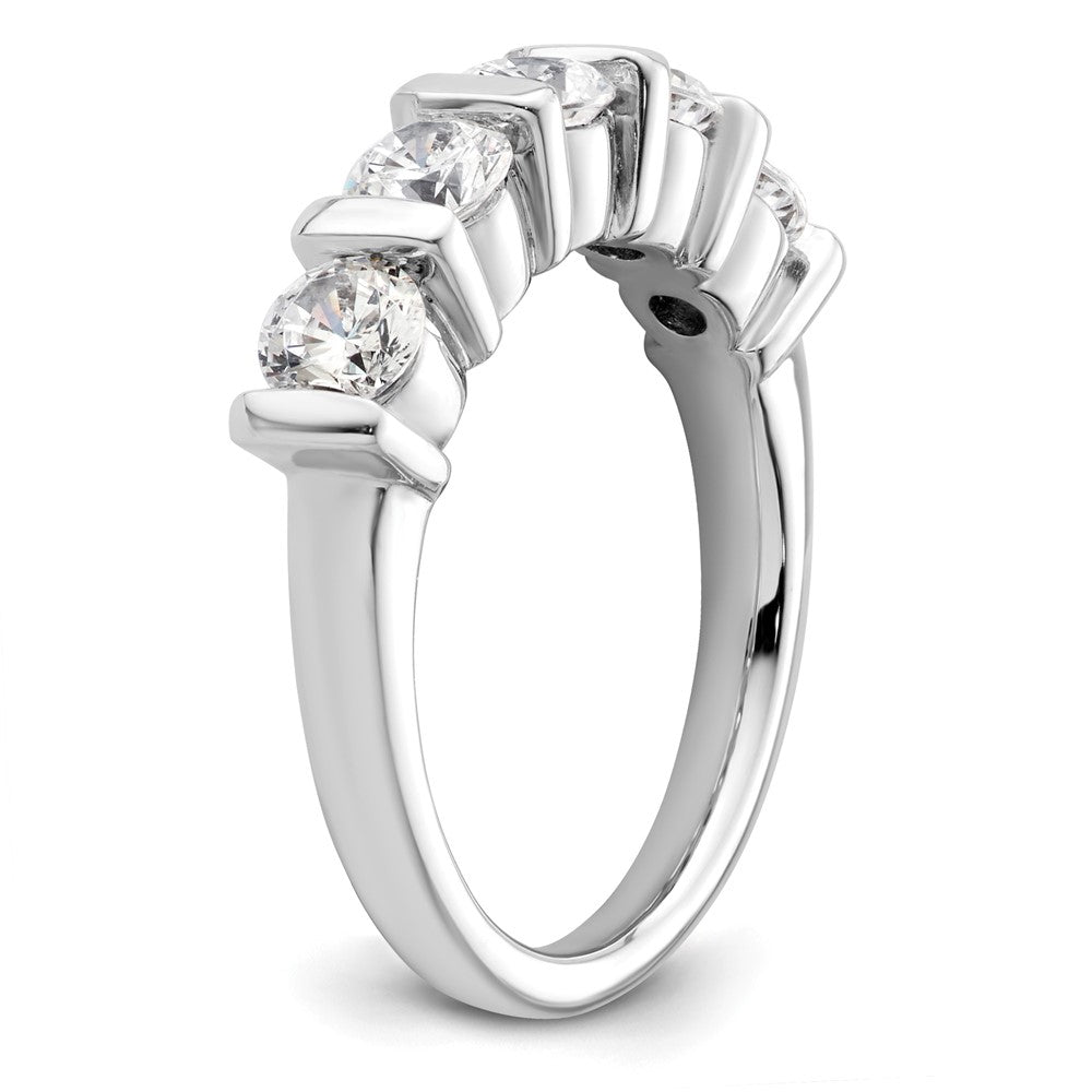 14K White Gold 5-Stone Half-Bezel 1.5 carat Round Complete Diamond Band