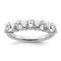 14K White Gold 5-Stone Half-Bezel 1.5 carat Round Complete Diamond Band