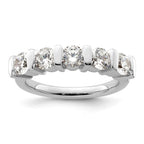 14K White Gold 5-Stone Half-Bezel 1.5 carat Round Complete Diamond Band