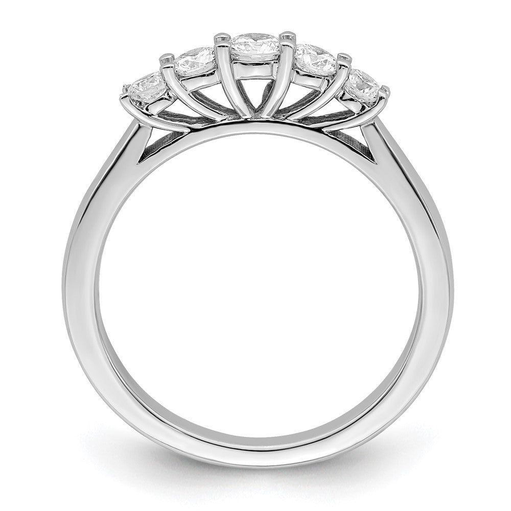 14K White Gold 5-Stone Shared Prong 1/2 carat Round Complete Diamond Band