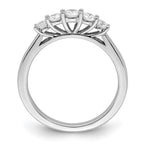 14K White Gold 5-Stone Shared Prong 1/2 carat Round Complete Diamond Band