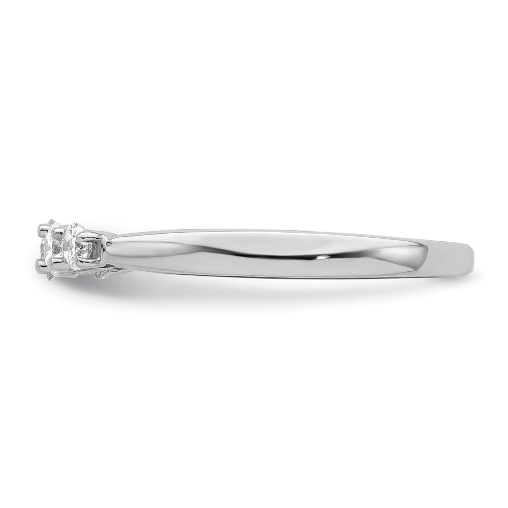 14K White Gold 5-Stone Shared Prong 1/2 carat Round Complete Diamond Band