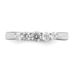 14K White Gold 5-Stone Shared Prong 1/2 carat Round Complete Diamond Band