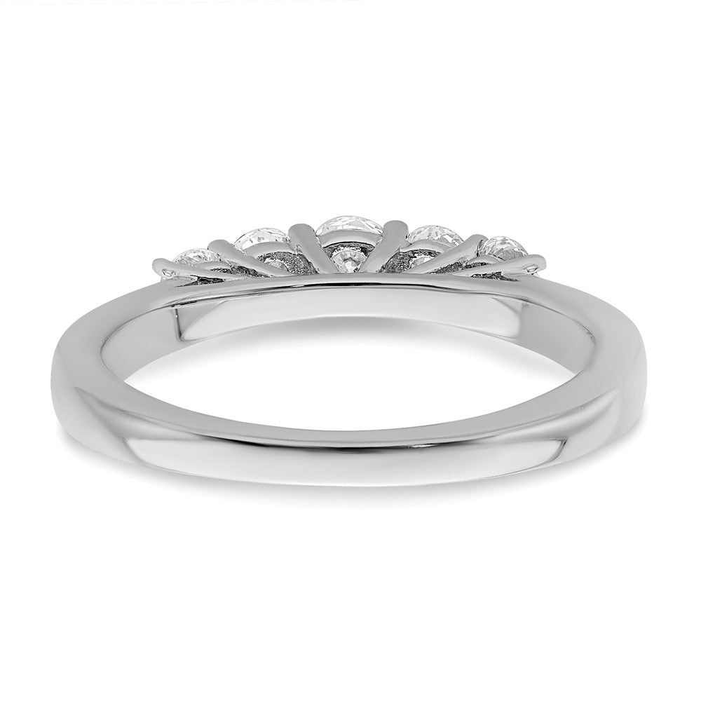 14K White Gold 5-Stone Shared Prong 1/2 carat Round Complete Diamond Band