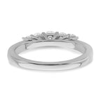 14K White Gold 5-Stone Shared Prong 1/2 carat Round Complete Diamond Band