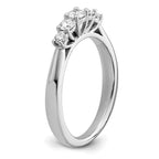 14K White Gold 5-Stone Shared Prong 1/2 carat Round Complete Diamond Band
