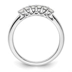 14K White Gold 6-Stone Shared Prong 1/4 carat Complete Round Diamond Band
