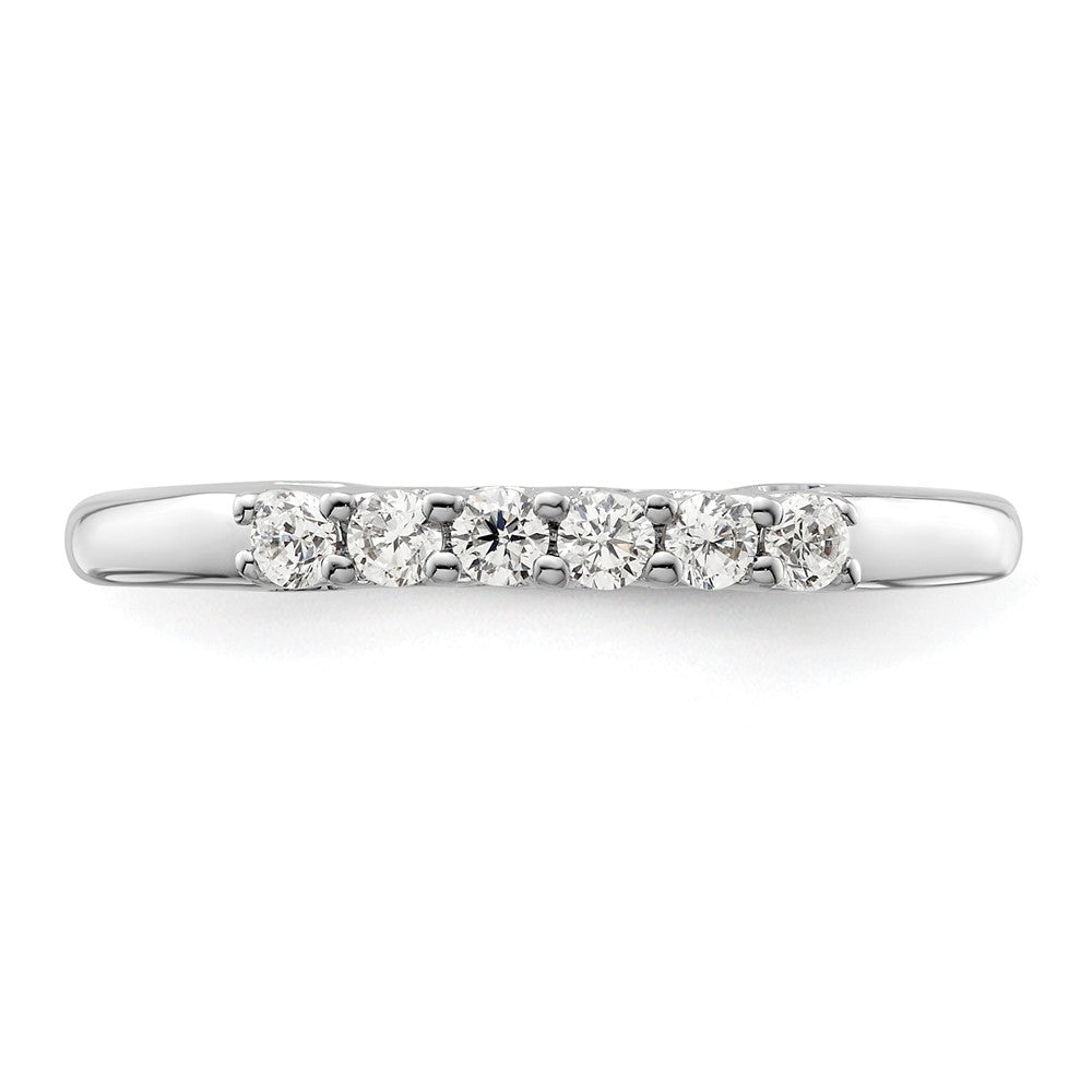 14K White Gold 6-Stone Shared Prong 1/4 carat Complete Round Diamond Band