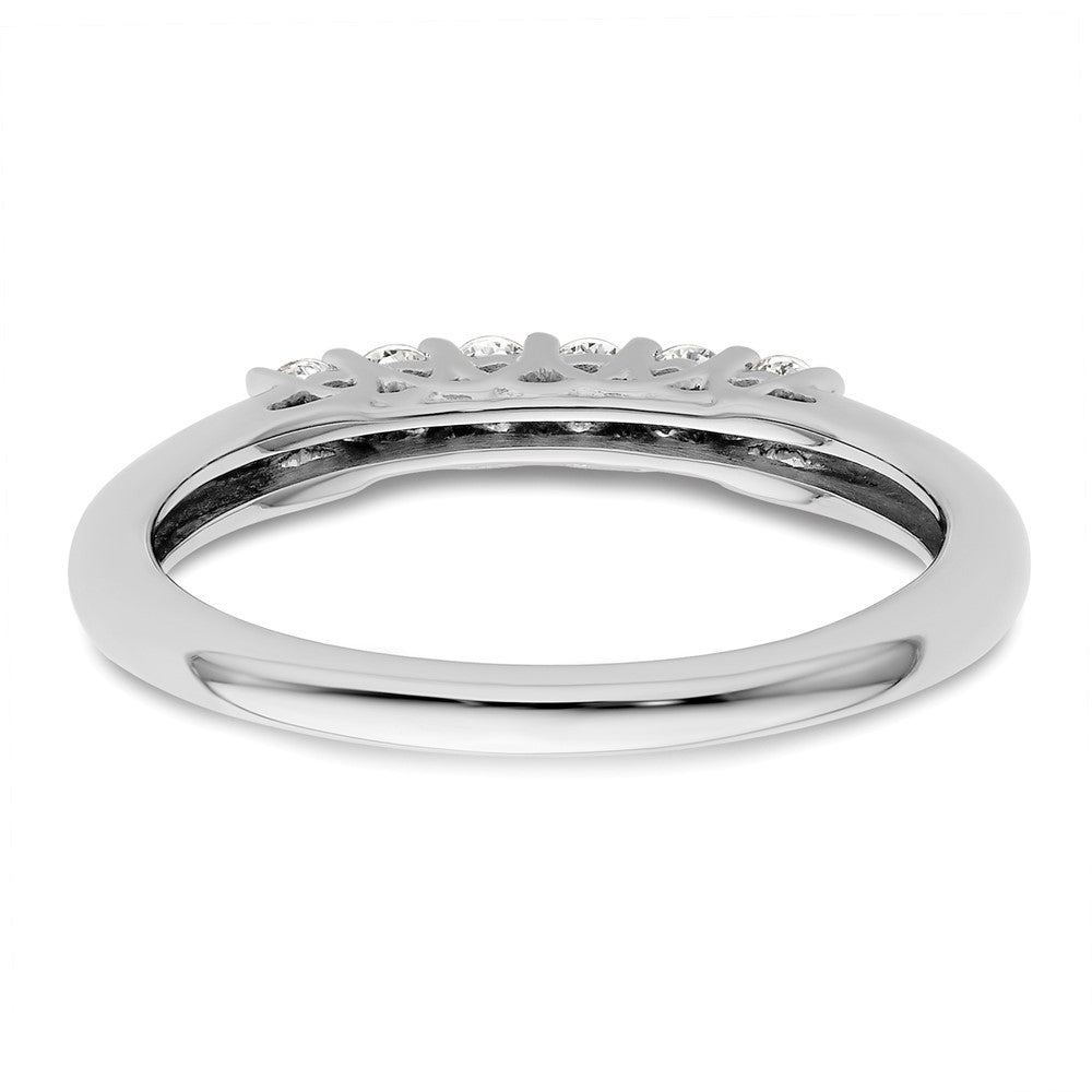 14K White Gold 6-Stone Shared Prong 1/4 carat Complete Round Diamond Band