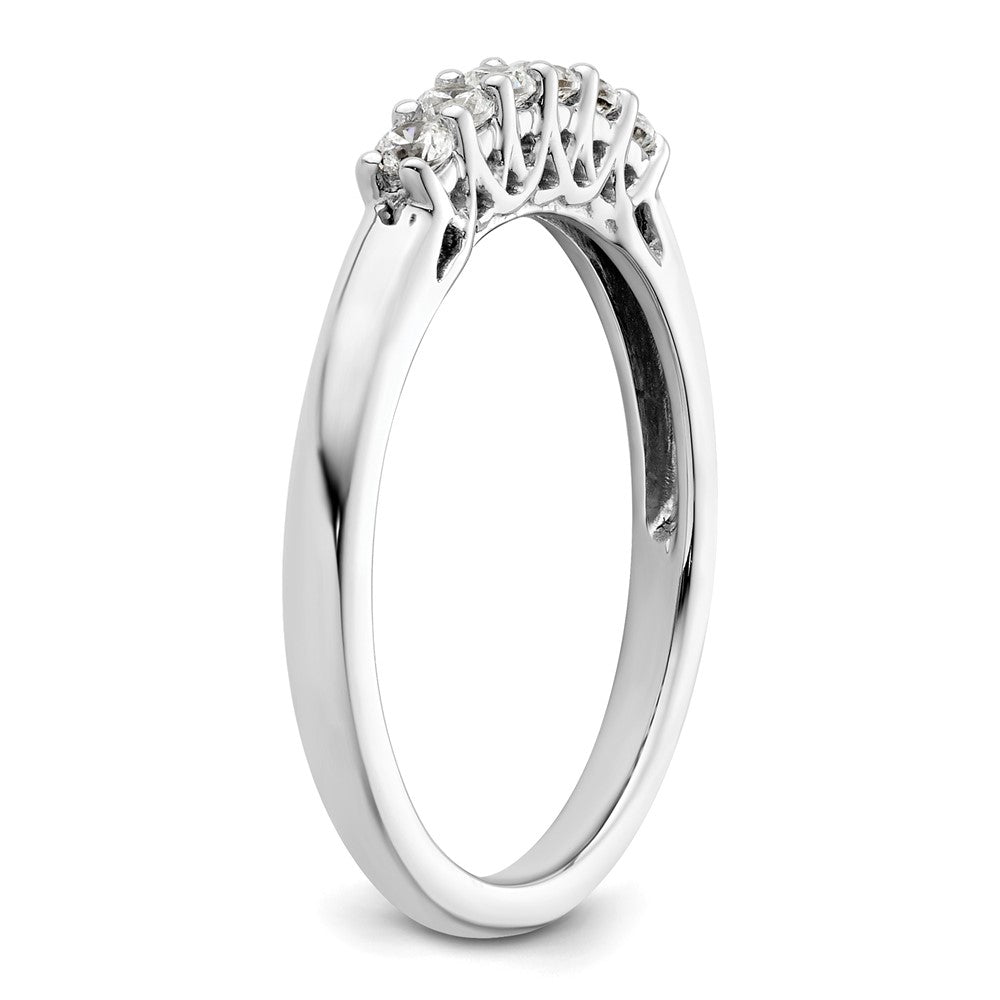 14K White Gold 6-Stone Shared Prong 1/4 carat Complete Round Diamond Band
