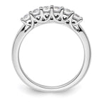 14K White Gold 6-Stone Shared Prong 1/2 carat Complete Round Diamond Band