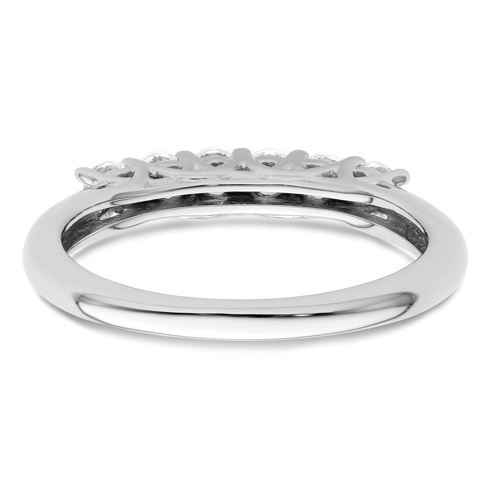14K White Gold 6-Stone Shared Prong 1/2 carat Complete Round Diamond Band