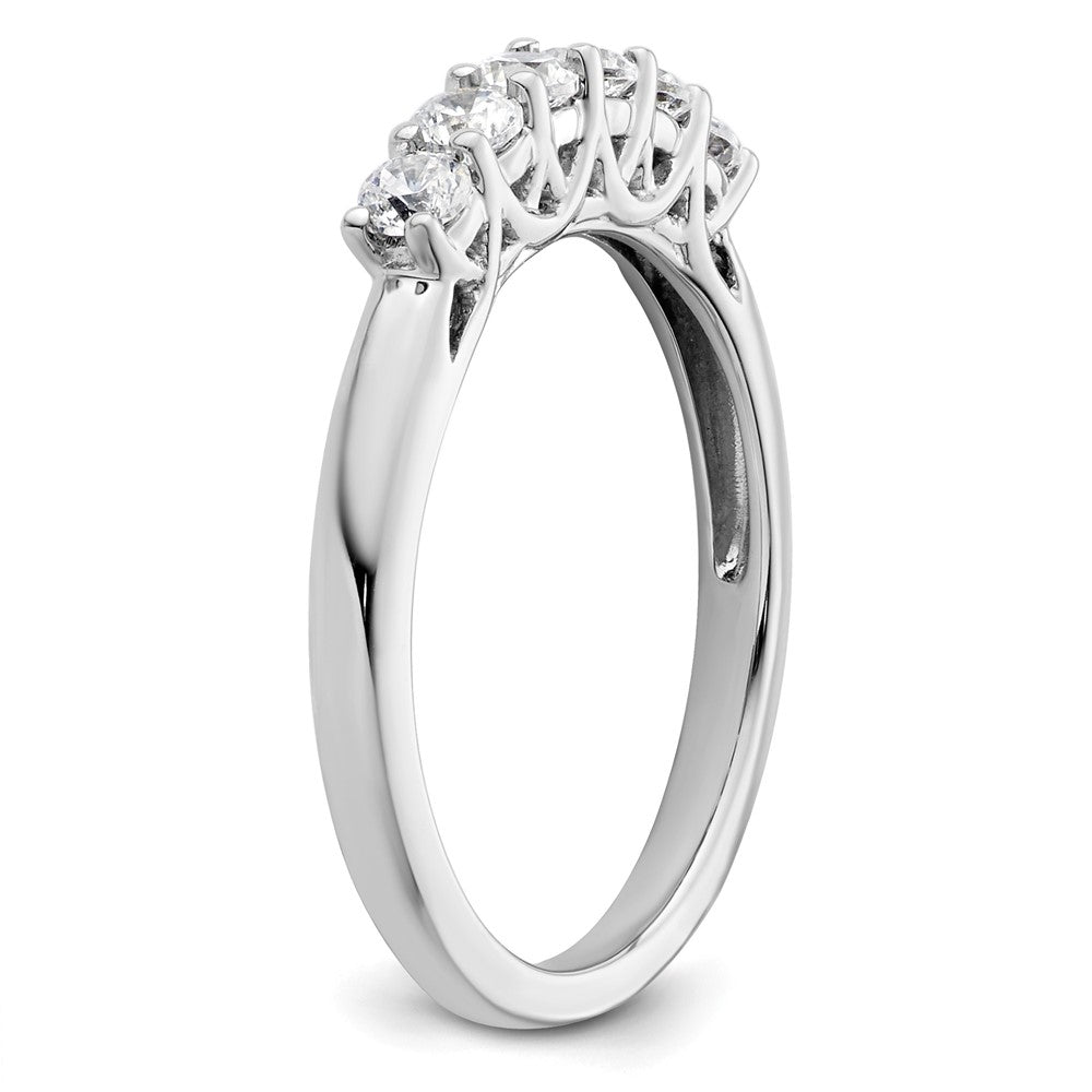 14K White Gold 6-Stone Shared Prong 1/2 carat Complete Round Diamond Band