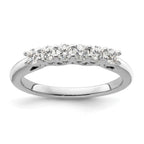 14K White Gold 6-Stone Shared Prong 1/2 carat Complete Round Diamond Band