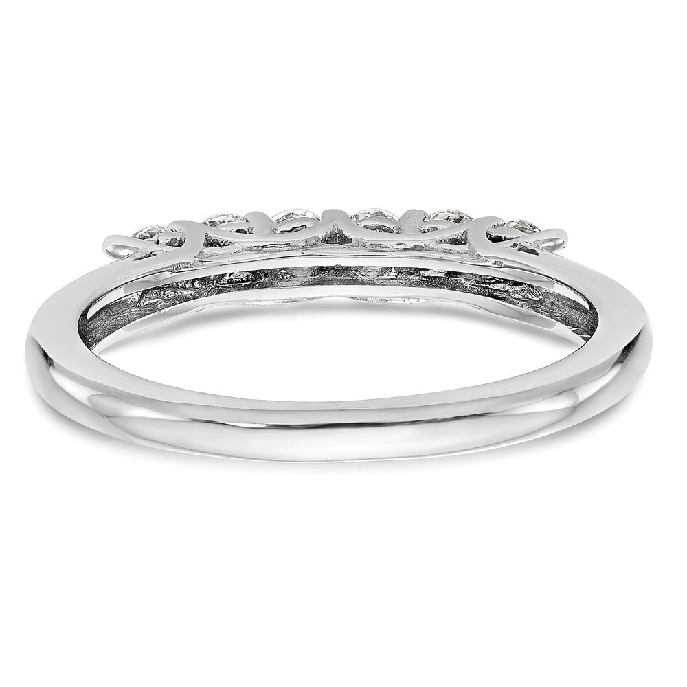 14K White Gold 6-Stone Shared Prong 3/4 carat Complete Round Diamond Band