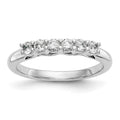 14K White Gold 6-Stone Shared Prong 3/4 carat Complete Round Diamond Band