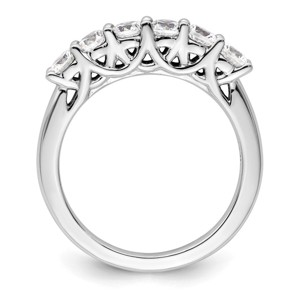 14K White Gold 6-Stone Shared Prong 1 carat Complete Round Diamond Band