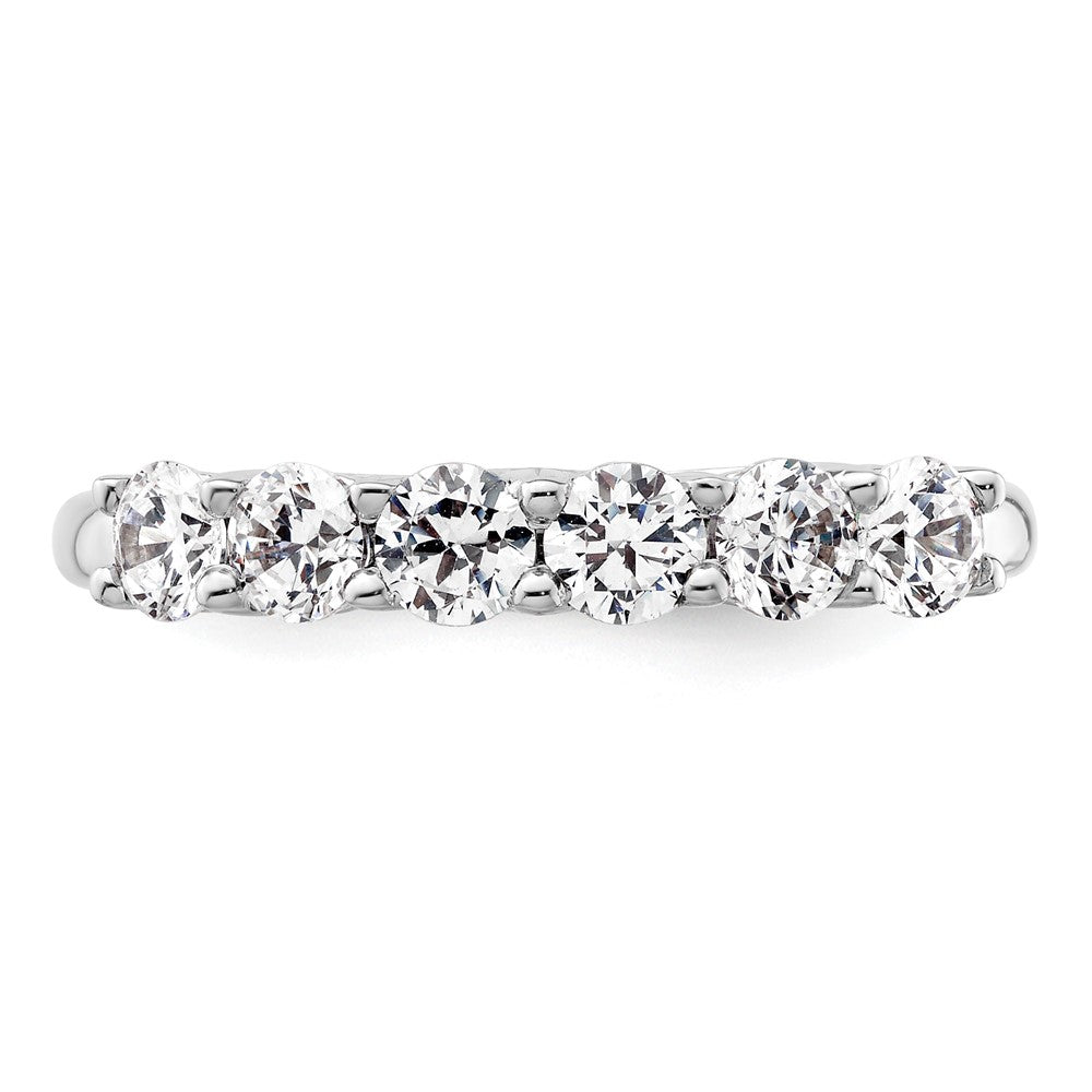14K White Gold 6-Stone Shared Prong 1 carat Complete Round Diamond Band