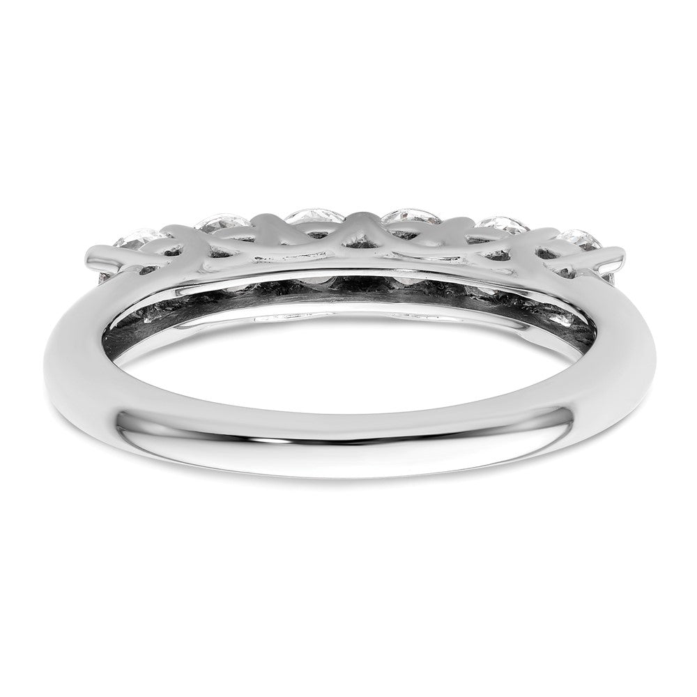 14K White Gold 6-Stone Shared Prong 1 carat Complete Round Diamond Band