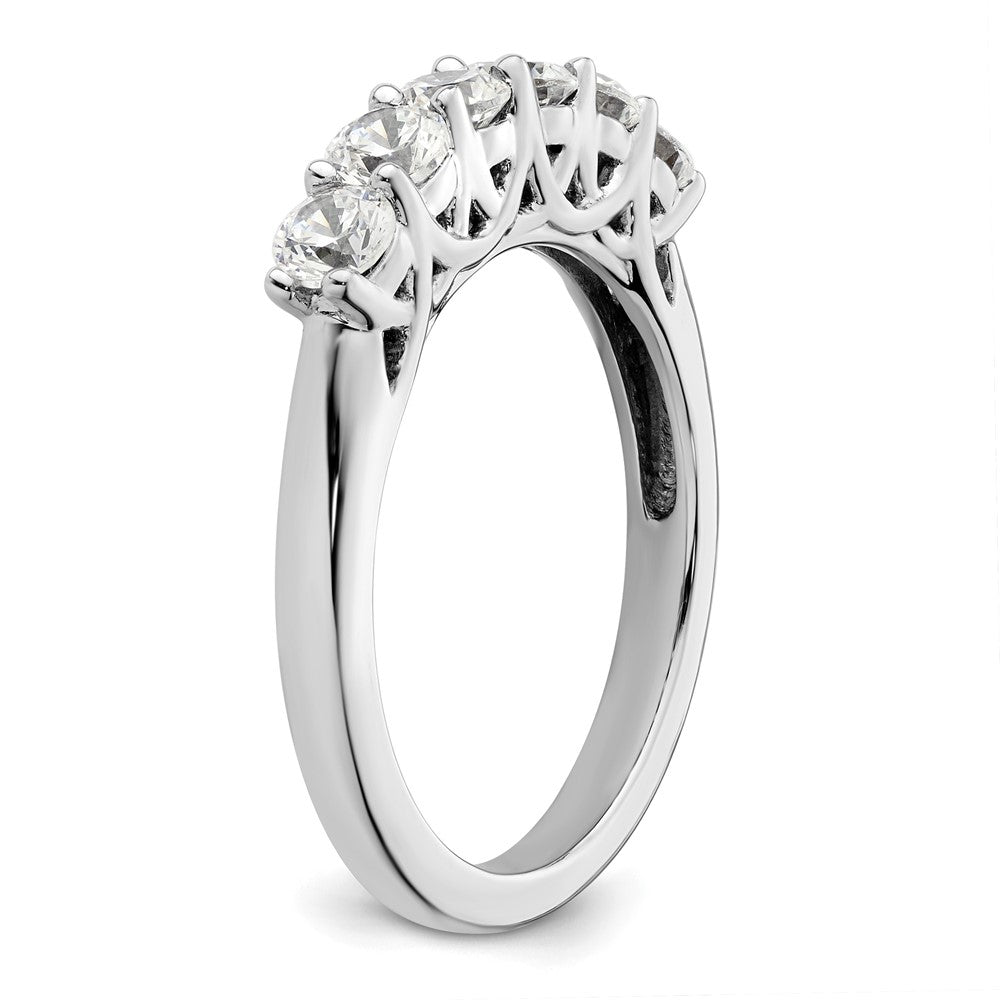 14K White Gold 6-Stone Shared Prong 1 carat Complete Round Diamond Band
