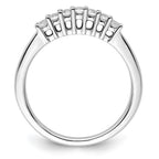 14K White Gold 7-Stone Shared Prong 1/4 carat Complete Round Diamond Band