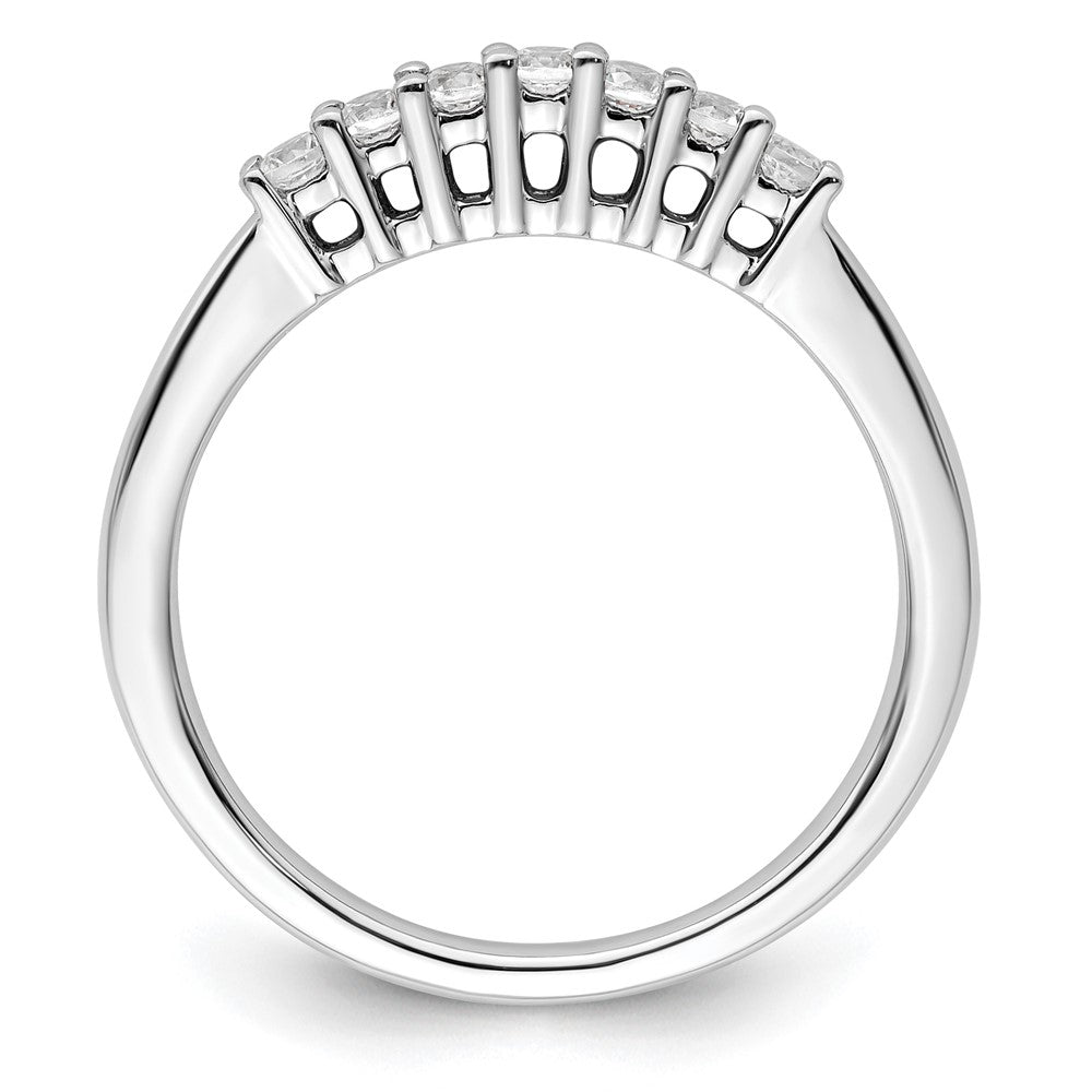 14K White Gold 7-Stone Shared Prong 1/4 carat Complete Round Diamond Band