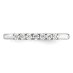 14K White Gold 7-Stone Shared Prong 1/4 carat Complete Round Diamond Band