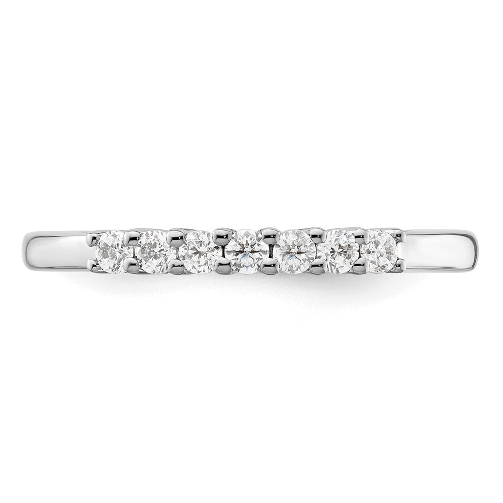 14K White Gold 7-Stone Shared Prong 1/4 carat Complete Round Diamond Band