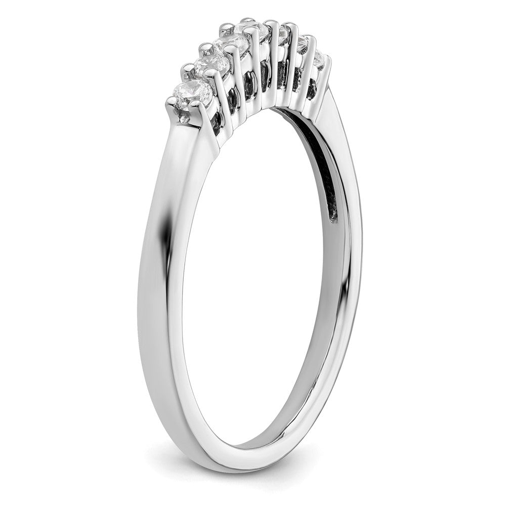 14K White Gold 7-Stone Shared Prong 1/4 carat Complete Round Diamond Band