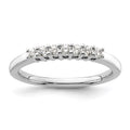 14K White Gold 7-Stone Shared Prong 1/4 carat Complete Round Diamond Band