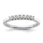 14K White Gold 7-Stone Shared Prong 1/4 carat Complete Round Diamond Band