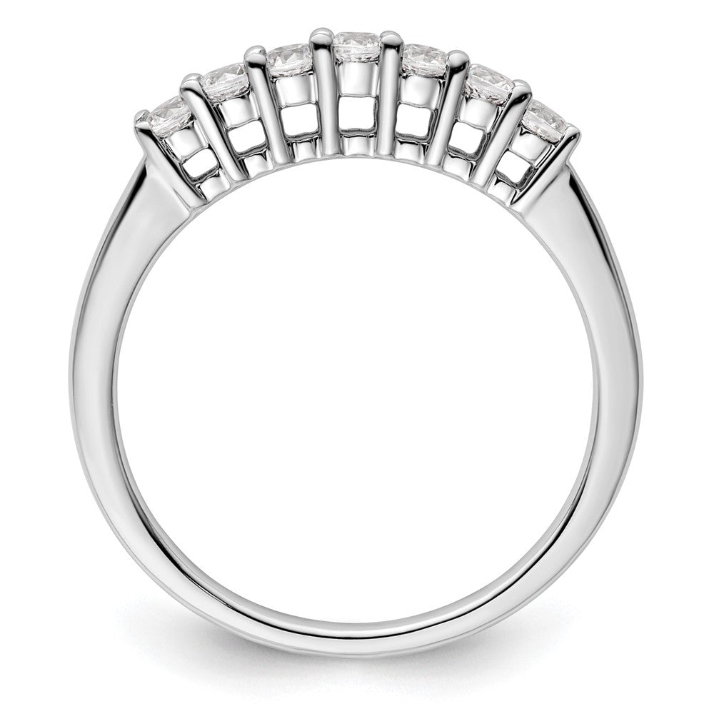 14K White Gold 7-Stone Shared Prong 1/3 carat Complete Round Diamond Band