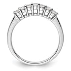 14K White Gold 7-Stone Shared Prong 1/3 carat Complete Round Diamond Band