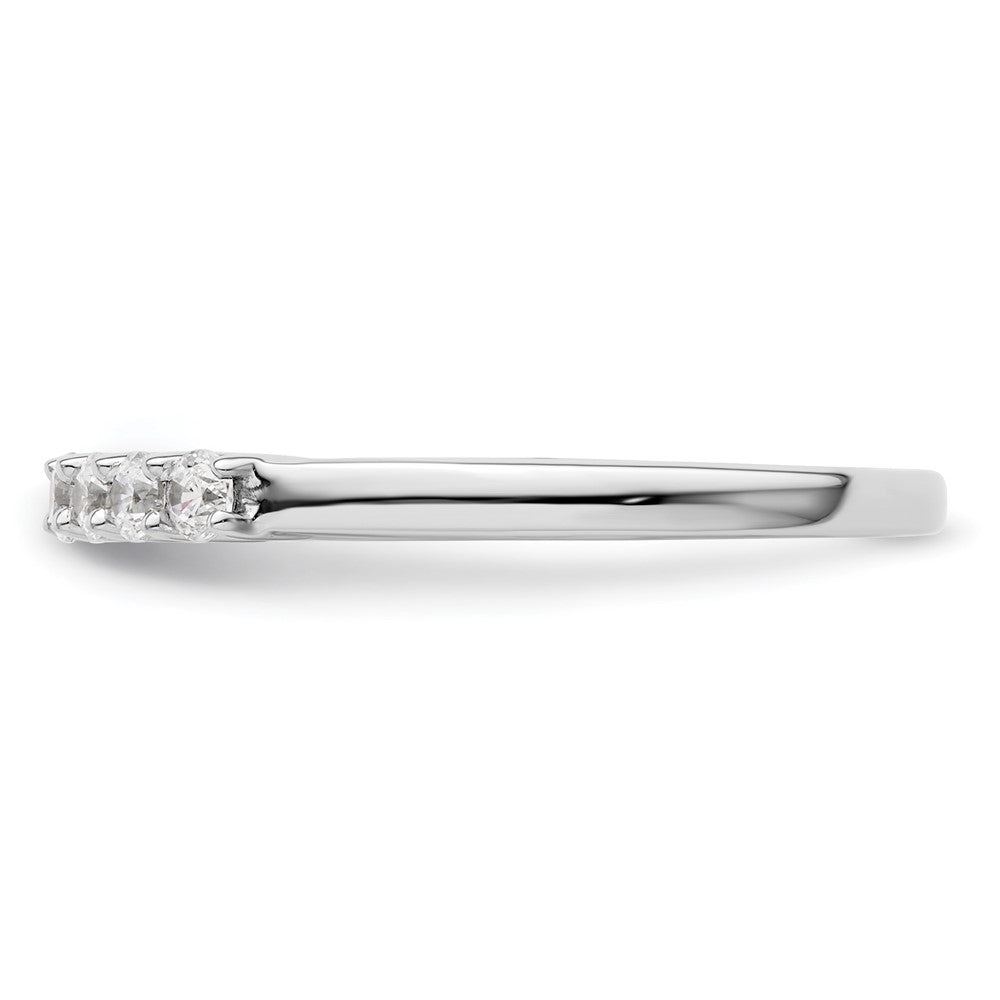 14K White Gold 7-Stone Shared Prong 1/3 carat Complete Round Diamond Band