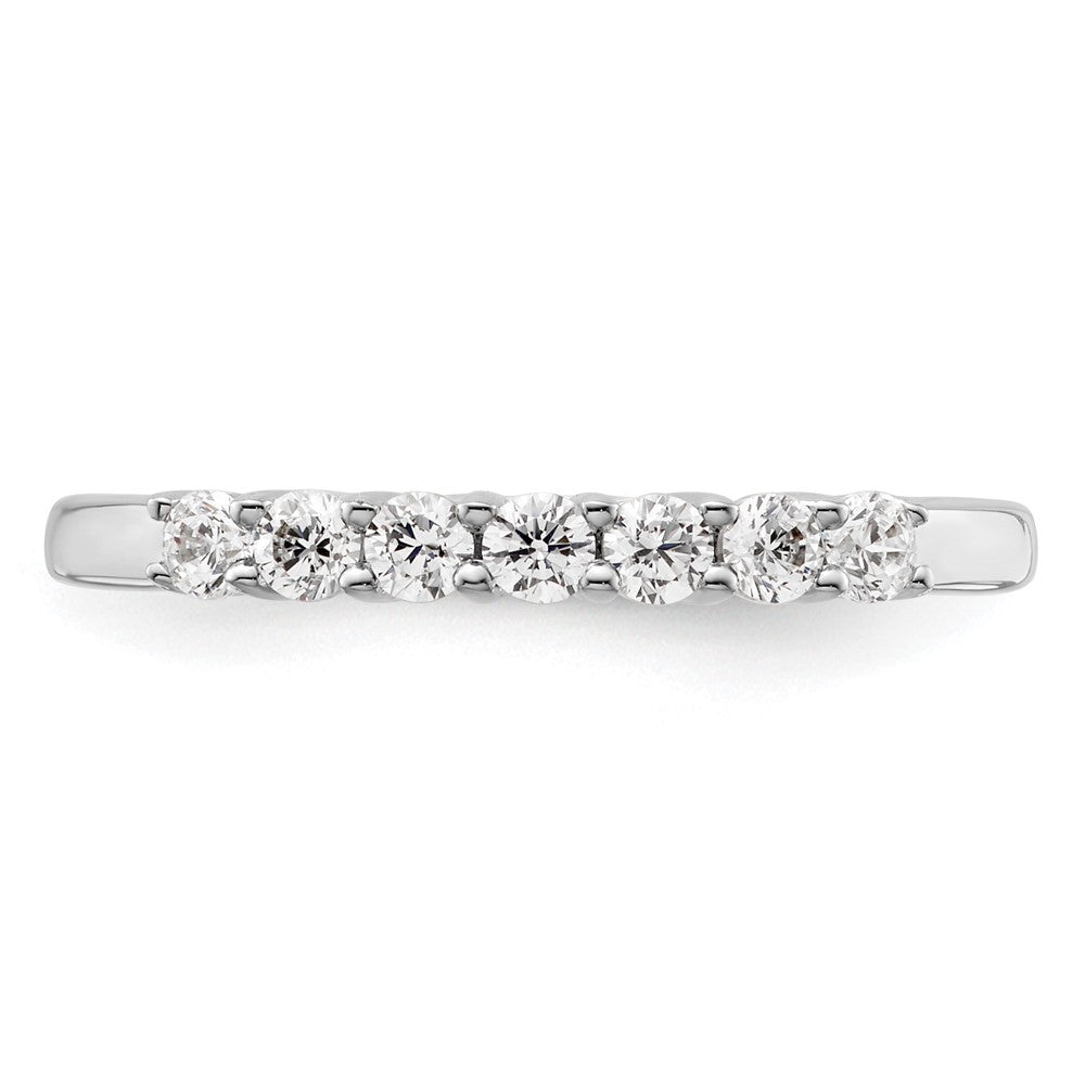14K White Gold 7-Stone Shared Prong 1/3 carat Complete Round Diamond Band