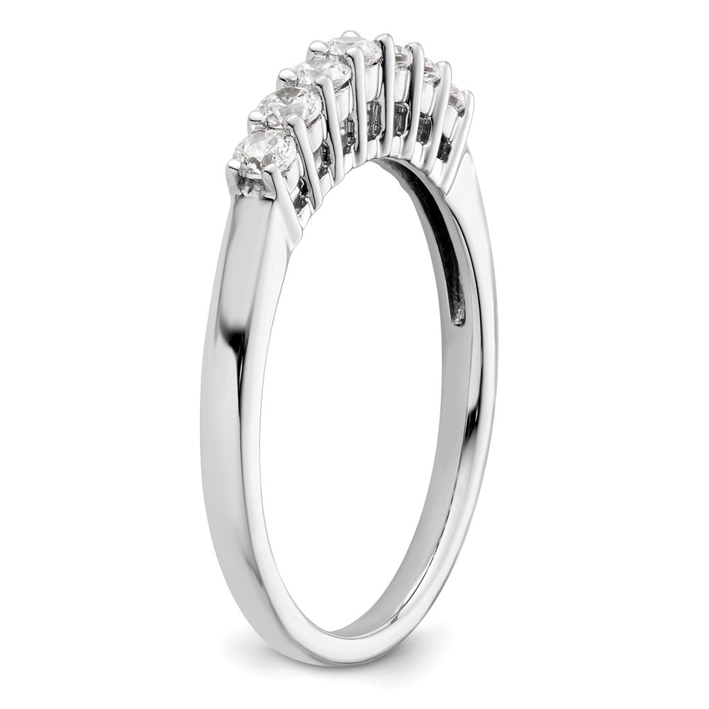 14K White Gold 7-Stone Shared Prong 1/3 carat Complete Round Diamond Band