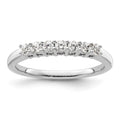 14K White Gold 7-Stone Shared Prong 1/3 carat Complete Round Diamond Band
