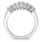 14K White Gold 7-Stone Shared Prong 1/2 carat Complete Round Diamond Band