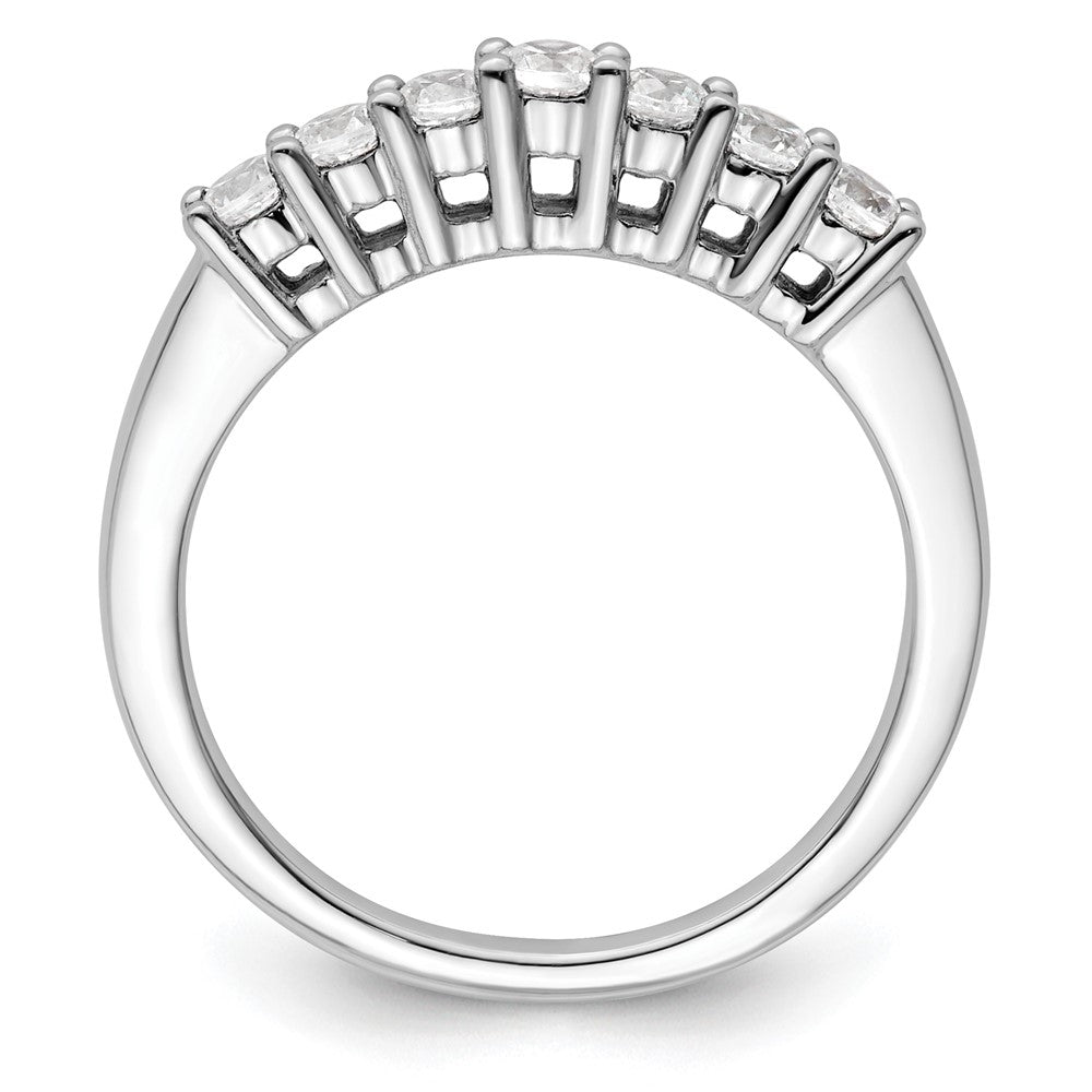 14K White Gold 7-Stone Shared Prong 1/2 carat Complete Round Diamond Band