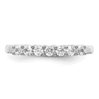 14K White Gold 7-Stone Shared Prong 1/2 carat Complete Round Diamond Band