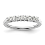 14K White Gold 7-Stone Shared Prong 1/2 carat Complete Round Diamond Band