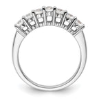 14K White Gold 7-Stone Shared Prong 3/4 carat Complete Round Diamond Band