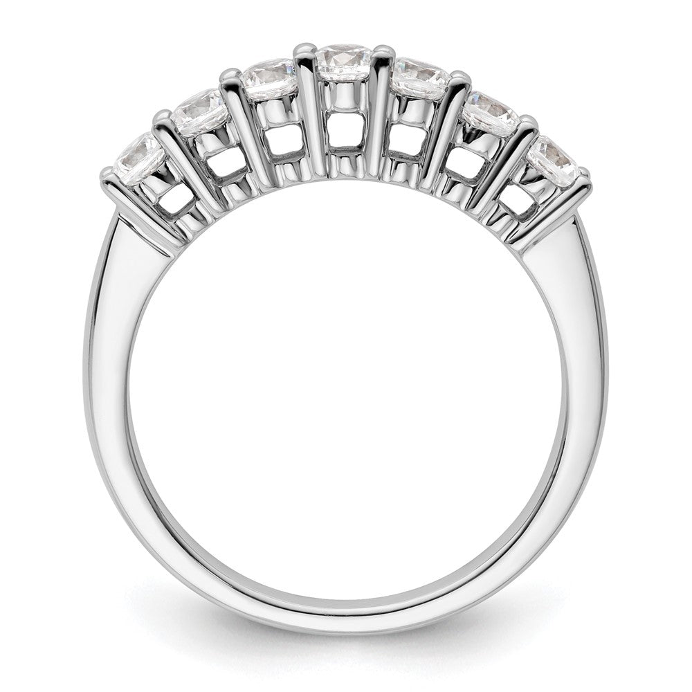 14K White Gold 7-Stone Shared Prong 3/4 carat Complete Round Diamond Band