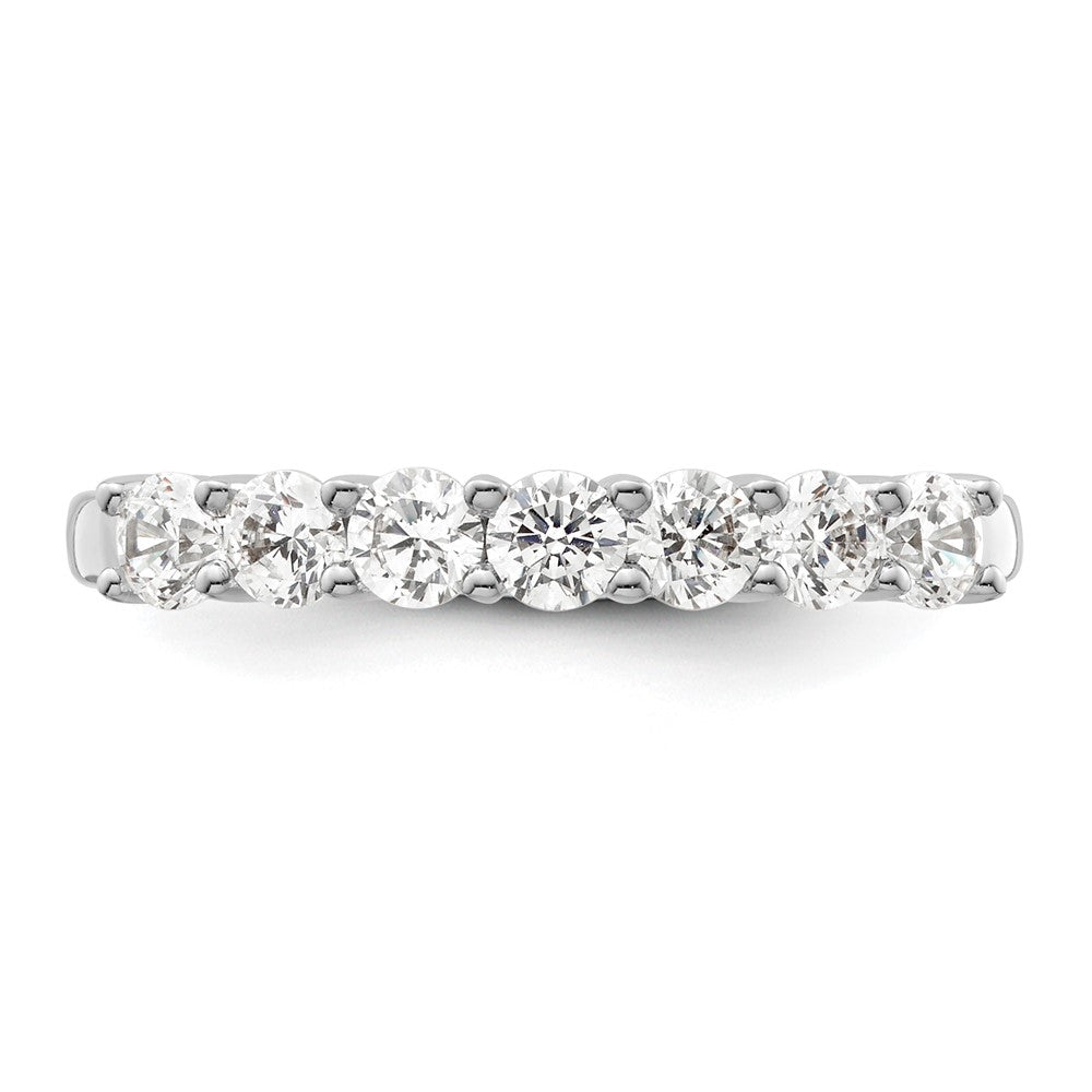 14K White Gold 7-Stone Shared Prong 3/4 carat Complete Round Diamond Band