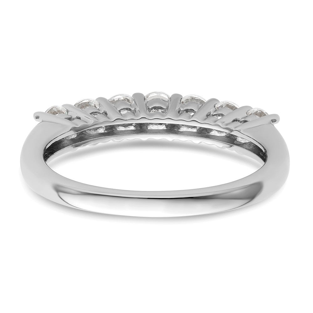 14K White Gold 7-Stone Shared Prong 3/4 carat Complete Round Diamond Band